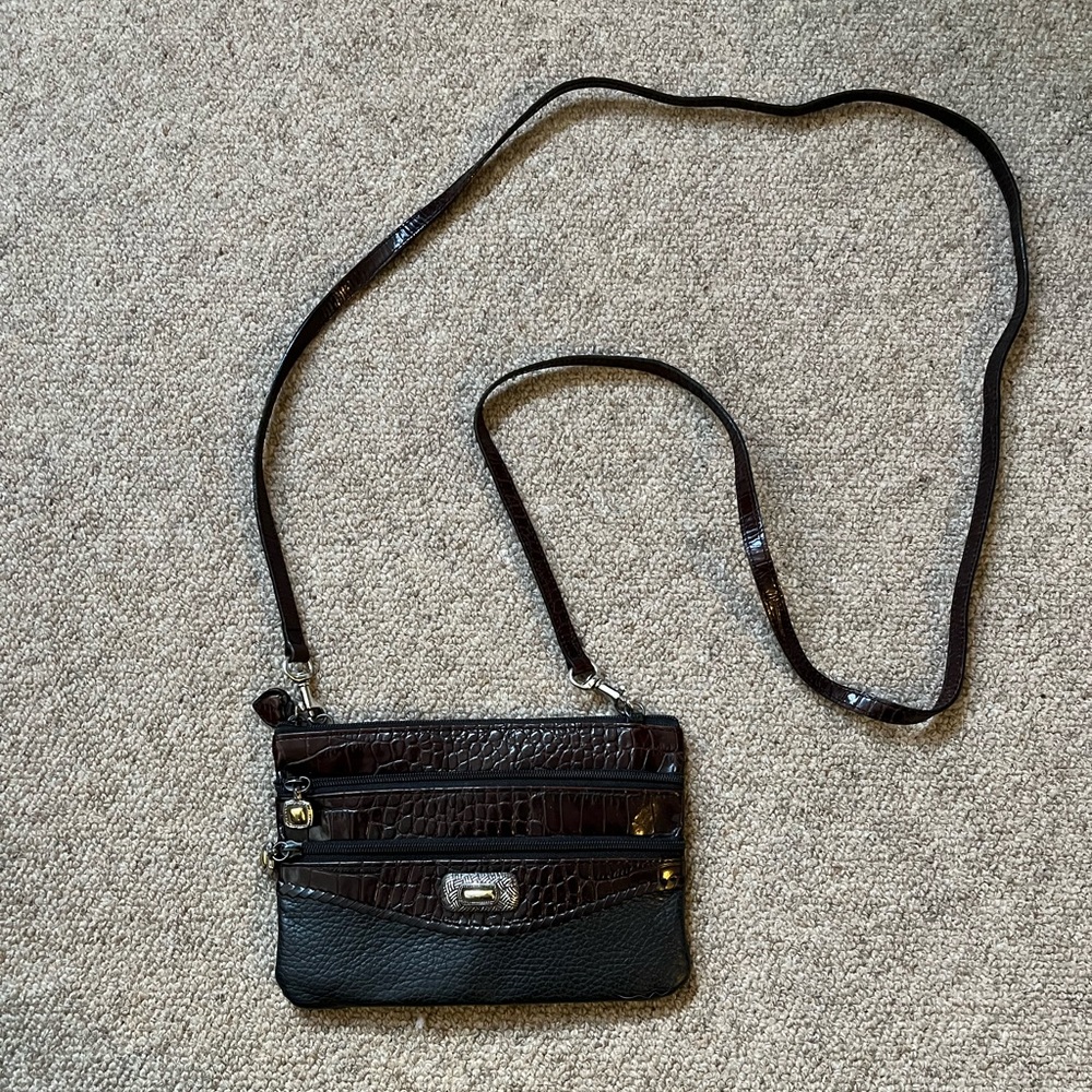 Brighton Mini Satchel - Brown & Black Leather